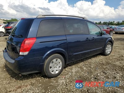 Trzecie zdjęcie samochodu z tyłu: 2006 NISSAN QUEST S VIN:5N1BV28U36N126454 - miniatura