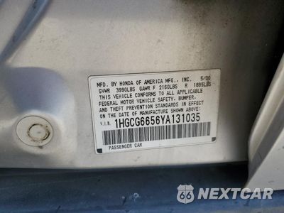 Zdjęcie 12 z 14 samochodu: 2000 HONDA ACCORD LX VIN:1HGCG6656YA131035 - miniatura