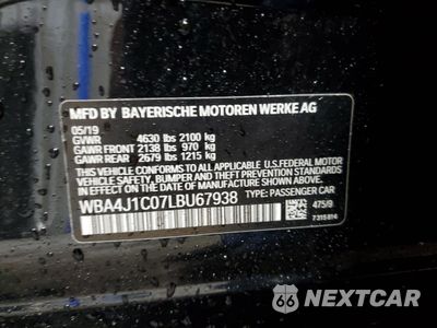 Zdjęcie 12 z 15 samochodu: 2020 BMW 430I GRAN COUPE VIN:WBA4J1C07LBU67938 - miniatura