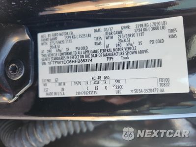 Zdjęcie 12 z 15 samochodu: 2017 FORD F150 SUPERCREW VIN:1FTFW1EG6HFB88374 - miniatura