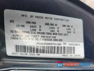 Zdjęcie 13 z 15 samochodu: 1997 MAZDA MX-5 MIATA VIN:JM1NA3539V0721366 - miniatura