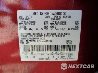 Zdjęcie 13 z 15 samochodu: 2014 FORD EXPLORER LIMITED VIN:1FM5K8F87EGC24498 - miniatura