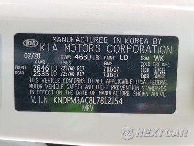 Zdjęcie 12 z 12 samochodu: 2020 KIA SPORTAGE LX VIN:KNDPM3AC8L7812154 - miniatura