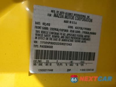 Zdjęcie 13 z 13 samochodu: 2003 MAZDA 6 S VIN:1YVHP80D235M21543 - miniatura