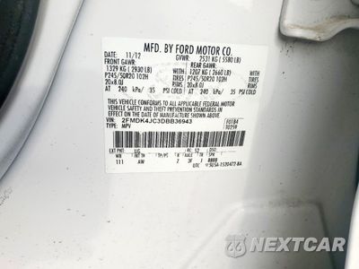 Zdjęcie 13 z 13 samochodu: 2013 FORD EDGE SEL VIN:2FMDK4JC3DBB36943 - miniatura