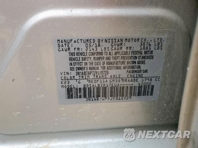 Zdjęcie 12 z 13 samochodu: 2018 NISSAN SENTRA S VIN:3N1AB7AP7JY315729 - miniatura