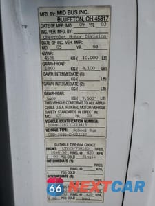 Zdjęcie 10 z 10 samochodu: 2003 CHEVROLET EXPRESS G3500 VIN:1GBHG31U731223415 - miniatura