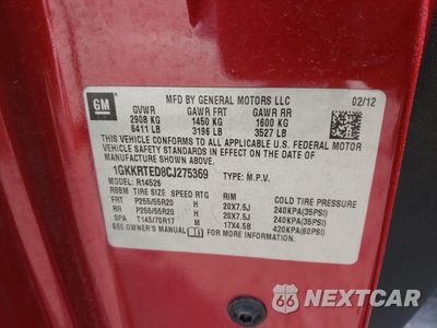 Zdjęcie 13 z 13 samochodu: 2012 GMC ACADIA DENALI VIN:1GKKRTED8CJ275369 - miniatura