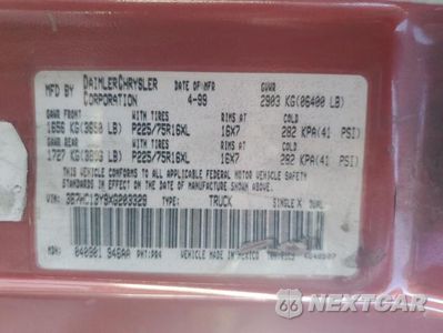 Zdjęcie 12 z 12 samochodu: 1999 DODGE RAM 1500 VIN:3B7HC13Y9XG203329 - miniatura