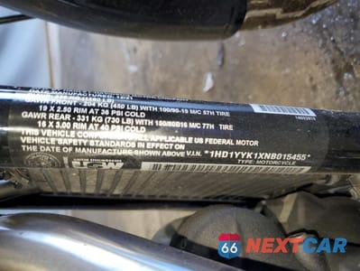 Zdjęcie 8 z 9 samochodu: 2022 HARLEY-DAVIDSON FXBBS VIN:1HD1YYK1XNB015455 - miniatura