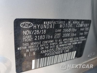 Zdjęcie 13 z 13 samochodu: 2019 HYUNDAI ELANTRA GT VIN:KMHH35LE8KU094523 - miniatura