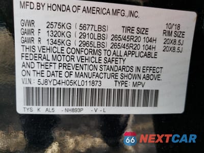 Zdjęcie 13 z 13 samochodu: 2019 ACURA MDX A-SPEC VIN:5J8YD4H05KL011873 - miniatura