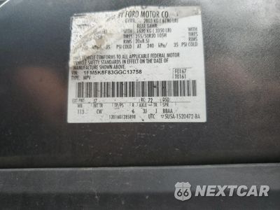 Zdjęcie 13 z 13 samochodu: 2016 FORD EXPLORER LIMITED VIN:1FM5K8F83GGC13758 - miniatura