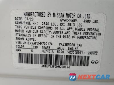 Zdjęcie 12 z 12 samochodu: 2021 INFINITI Q50 PURE VIN:JN1EV7AP7MM700174 - miniatura