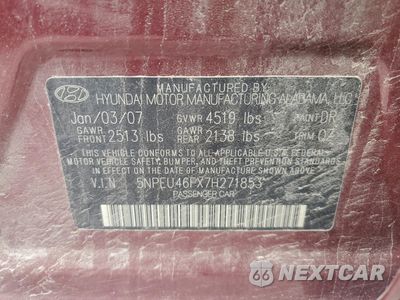 Zdjęcie 12 z 12 samochodu: 2007 HYUNDAI SONATA SE VIN:5NPEU46FX7H271853 - miniatura