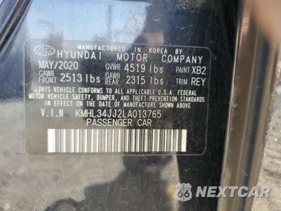 Zdjęcie 12 z 15 samochodu: 2020 HYUNDAI SONATA HYBRID VIN:KMHL34JJ2LA013765 - miniatura