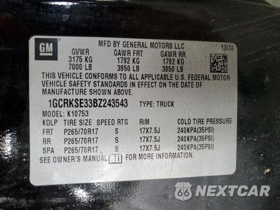 Zdjęcie 12 z 12 samochodu: 2011 CHEVROLET SILVERADO K1500 LT VIN:1GCRKSE33BZ243543 - miniatura