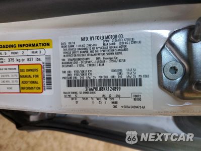 Zdjęcie 12 z 13 samochodu: 2019 FORD FUSION SE VIN:3FA6P0LU8KR124899 - miniatura