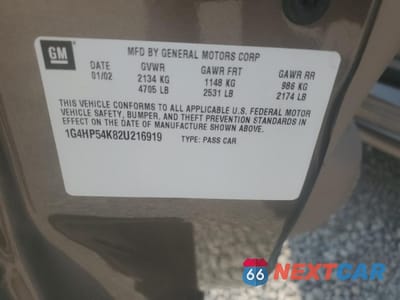 Zdjęcie 12 z 12 samochodu: 2002 BUICK LESABRE CUSTOM VIN:1G4HP54K82U216919 - miniatura