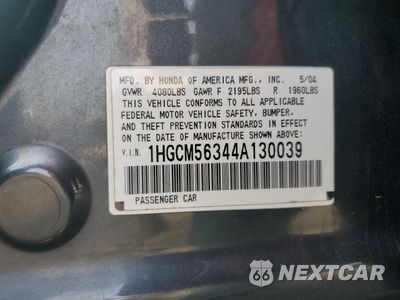 Zdjęcie 13 z 13 samochodu: 2004 HONDA ACCORD LX VIN:1HGCM56344A130039 - miniatura