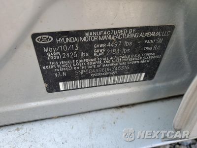 Zdjęcie 12 z 12 samochodu: 2013 HYUNDAI SONATA SE VIN:5NPEC4AB6DH745316 - miniatura