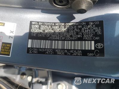 Zdjęcie 12 z 13 samochodu: 2023 TOYOTA COROLLA LE VIN:JTDB4MEE4PJ009491 - miniatura