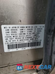 Zdjęcie 12 z 12 samochodu: 2007 ACURA RL VIN:JH4KB16657C002323 - miniatura