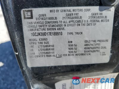 Zdjęcie 12 z 12 samochodu: 2007 CHEVROLET SILVERADO K3500 VIN:1GCJK39D17E189910 - miniatura