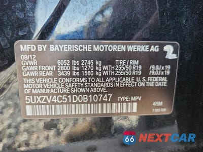 Zdjęcie 13 z 13 samochodu: 2013 BMW X5 XDRIVE35I VIN:5UXZV4C51D0B10747 - miniatura