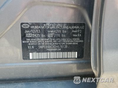Zdjęcie 12 z 14 samochodu: 2013 HYUNDAI SONATA GLS VIN:5NPEB4AC8DH676138 - miniatura