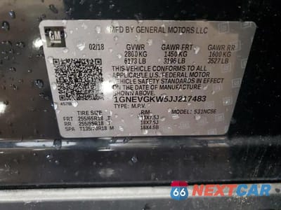 Zdjęcie 14 z 14 samochodu: 2018 CHEVROLET TRAVERSE VIN:1GNEVGKW5JJ217483 - miniatura