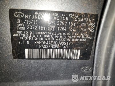 Zdjęcie 12 z 12 samochodu: 2013 HYUNDAI ELANTRA GLS VIN:KMHDH4AE3DU939195 - miniatura