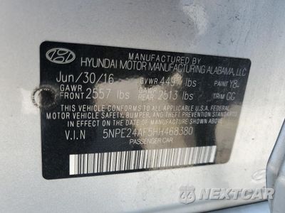 Zdjęcie 12 z 12 samochodu: 2017 HYUNDAI SONATA SE VIN:5NPE24AF5HH468380 - miniatura