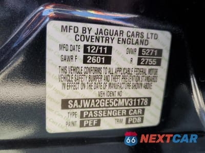 Zdjęcie 12 z 13 samochodu: 2012 JAGUAR XJL SUPERCHARGED VIN:SAJWA2GE5CMV31178 - miniatura