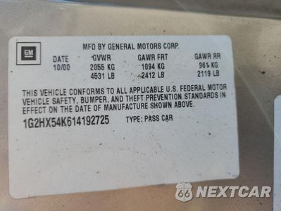 Zdjęcie 12 z 12 samochodu: 2001 PONTIAC BONNEVILLE SE VIN:1G2HX54K614192725 - miniatura