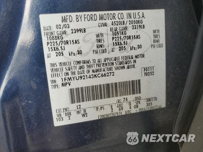Zdjęcie 13 z 15 samochodu: 2003 FORD ESCAPE XLS VIN:1FMYU92143KC66272 - miniatura