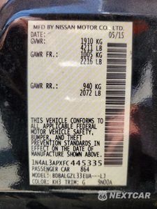 Zdjęcie 13 z 13 samochodu: 2015 NISSAN ALTIMA 2.5 VIN:1N4AL3APXFC445335 - miniatura