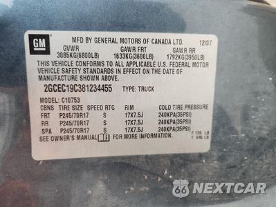 Zdjęcie 12 z 14 samochodu: 2008 CHEVROLET SILVERADO C1500 VIN:2GCEC19C381234455 - miniatura