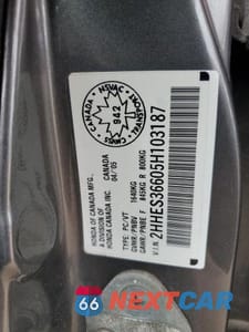 Zdjęcie 12 z 12 samochodu: 2005 ACURA 1.7EL TOURING VIN:2HHES36605H103187 - miniatura