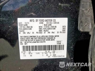 Zdjęcie 13 z 13 samochodu: 2015 FORD EDGE SEL VIN:2FMTK3J94FBC39379 - miniatura