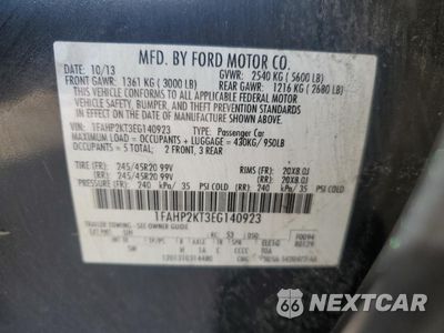 Zdjęcie 12 z 14 samochodu: 2014 FORD TAURUS SHO VIN:1FAHP2KT3EG140923 - miniatura