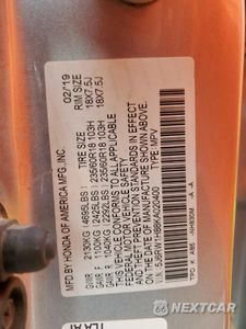 Zdjęcie 13 z 13 samochodu: 2019 HONDA CR-V EXL VIN:5J6RW1H88KA020400 - miniatura