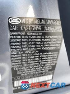 Zdjęcie 13 z 13 samochodu: 2021 LAND ROVER RANGE ROVER HSE WESTMINSTER EDITION VIN:SALGS2RU6MA456250 - miniatura
