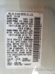 Zdjęcie 13 z 13 samochodu: 2007 NISSAN MURANO SL VIN:JN8AZ08W07W613895 - miniatura