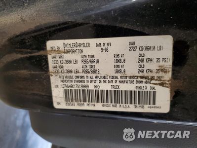 Zdjęcie 12 z 12 samochodu: 2007 DODGE DAKOTA QUAD SLT VIN:1D7HW48K17S128069 - miniatura