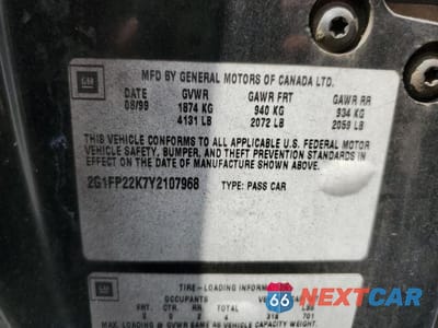 Zdjęcie 12 z 12 samochodu: 2000 CHEVROLET CAMARO VIN:2G1FP22K7Y2107968 - miniatura