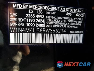 Zdjęcie 12 z 12 samochodu: 2024 MERCEDES-BENZ GLB 250 4MATIC VIN:W1N4M4HB8RW366214 - miniatura