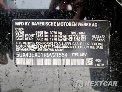 Zdjęcie 13 z 13 samochodu: 2024 BMW X6 M60I VIN:5UX43EX01R9V21554 - miniatura