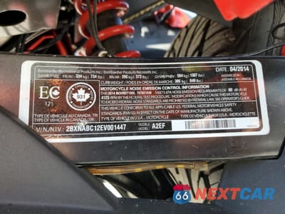Zdjęcie 9 z 9 samochodu: 2014 CAN-AM SPYDER ROADSTER RS VIN:2BXNABC12EV001447 - miniatura