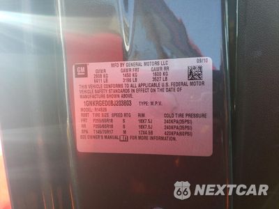 Zdjęcie 13 z 13 samochodu: 2011 CHEVROLET TRAVERSE LT VIN:1GNKRGED0BJ203803 - miniatura